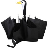 Esschert Design paraplu Pinguïn 96,5 x 67,5 cm zijde zwart - thumbnail