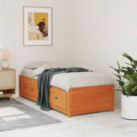 Slaapbank zonder matras 90x190 cm massief grenenhout wasbruin