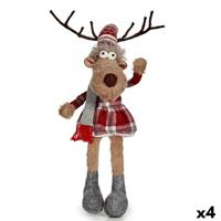 Decoratieve figuren Krist+ FG31-9592B FG31-9592B Wit Bruin Rood Grijs Herten 17 x 15 x 60 cm (4 Stuks)