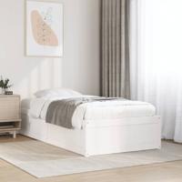 Bedframe zonder matras massief grenenhout wit 90x200 cm