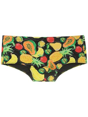 Amir Slama slip de bain à imprimé graphique - Noir
