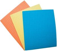 OFFICE products sponsdoekjes, ft 16 x 18 cm, geassorteerde kleuren, pak van 3 stuks