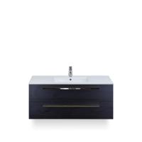 Seville Badmeubelset 120 cm - 2 laden Black Oak - Wastafel Enjoy Enkel
