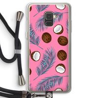 Kokosnoot roze: Samsung Galaxy A8 (2018) Transparant Hoesje met koord
