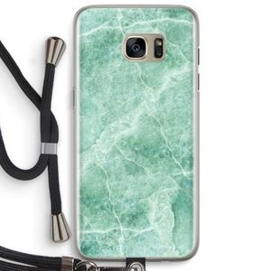 Groen marmer: Samsung Galaxy S7 Edge Transparant Hoesje met koord