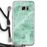 Groen marmer: Samsung Galaxy S7 Edge Transparant Hoesje met koord