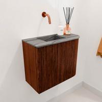 Toiletmeubel Mondiaz Joya Dlux | 51.6 cm | Meubelkleur Ruby | Faye wastafel Sombra Wasbak Links | Zonder kraangat(en)