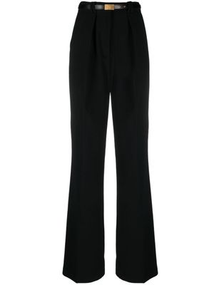 Elisabetta Franchi pantalon palazzo à taille ceinturée - Noir