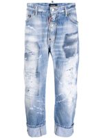 DSQUARED2 jean court à effet usé - Bleu