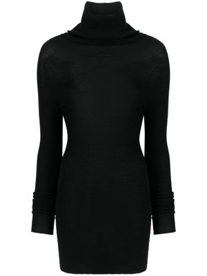 Rick Owens pull en laine vierge à col roulé - Noir