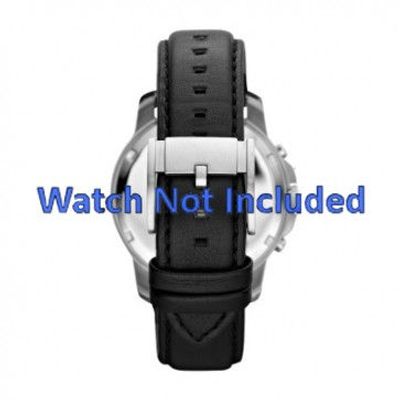 Horlogeband Fossil FS4647 Leder Zwart 22mm