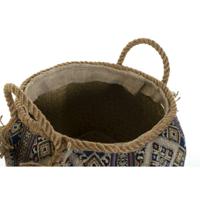 Mand DKD Home Decor Multicolour Natuurlijke Vezel Boho 30 x 30 x 30 cm 2 Onderdelen (2 Stuks)