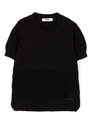 MSGM Kids haut en tricot à manches courtes - Noir