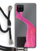 Paarse stroom: Samsung Galaxy A12 Transparant Hoesje met koord
