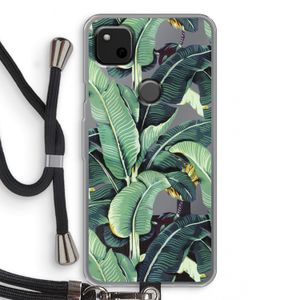 Bananenbladeren: Pixel 4a Transparant Hoesje met koord
