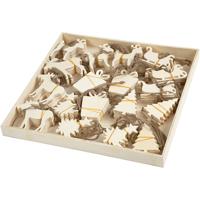 Creativ Company Ornamenten, afm 7-9 cm, dikte 4 mm, 90 stuk/ 1 doos