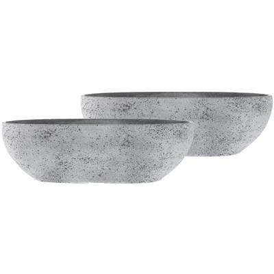 Steege Plantenbak - 2x - beton grijs - kunststof - 55 x 16 cm - Buiten gebruik