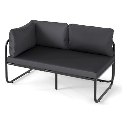 Tuin Lounge Sofa Lounge Meubels Buiten Tuinsofa met Kussens 2-Zits Tuinlounge Tuinmeubels Grijs