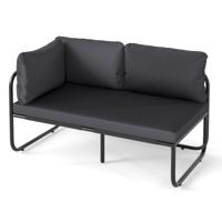 Tuin Lounge Sofa Lounge Meubels Buiten Tuinsofa met Kussens 2-Zits Tuinlounge Tuinmeubels Grijs