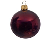 4 Glazen kerstballen glans 10 cm ossenbloed - Decoris - thumbnail