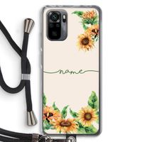 Zonnebloemen: Xiaomi Redmi Note 10 Pro Transparant Hoesje met koord