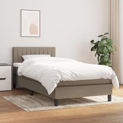 Boxspring met matras stof taupe 90x190 cm
