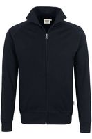 HAKRO 606 Comfort Fit Sweatjacket zwart, Effen - thumbnail