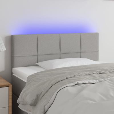 Hoofdbord LED 80x5x78/88 cm stof lichtgrijs