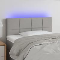 Hoofdbord LED 80x5x78/88 cm stof lichtgrijs