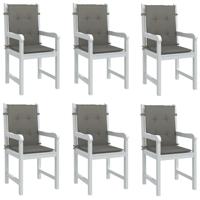 Stoelkussens 6 st lage rug 100x50x4 cm stof donkergrijs