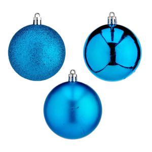 Krist+ Kerstballen - 20x st- blauw - kunststof - 7 cm - mix