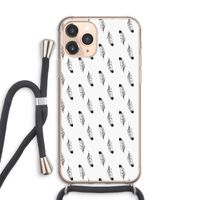 Pluimen: iPhone 11 Pro Max Transparant Hoesje met koord