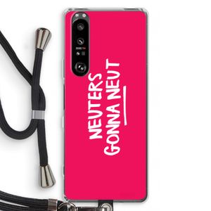 Neuters (roze): Sony Xperia 1 III Transparant Hoesje met koord