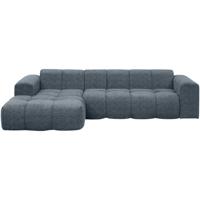 Leen Bakker - Hoekbank Beau Links - Raven - Donker - Stof - Blauw - 164x290x74 Cm
