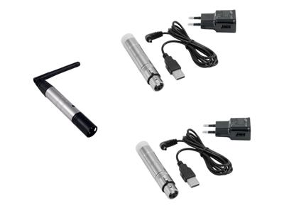 EUROLITE Set QuickDMX 1x Transmitter + 2x AKKU Receiver