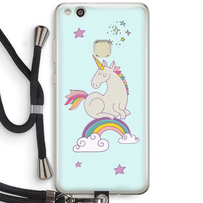 Regenboog eenhoorn: Huawei Ascend P10 Lite Transparant Hoesje met koord