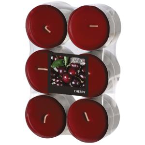 Geur theelichtjes/waxinelichtjes - Maxi - 12x - Cherry aroma - 8 branduren