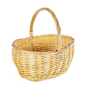 CM Picknickmand met hengsel - naturel - riet - 34 x 28 x 18 cm - rieten mand