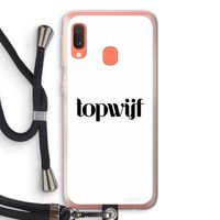 Topwijf Wit: Samsung Galaxy A20e Transparant Hoesje met koord