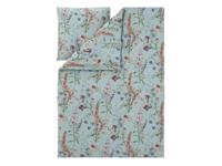 LIVARNO Satijnen dekbedovertrek 140 x 200 cm (Bloemen/mint)