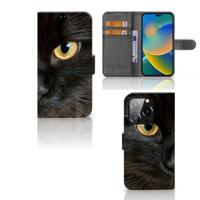 iPhone 14 Pro | Telefoonhoesje | Met pasjeshouder | Zwarte Kat