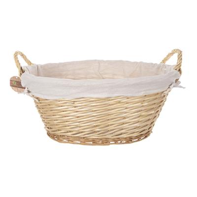 Rieten mand met handvaten - beige riet - 58 x 45 x 32 cm - opbergmand