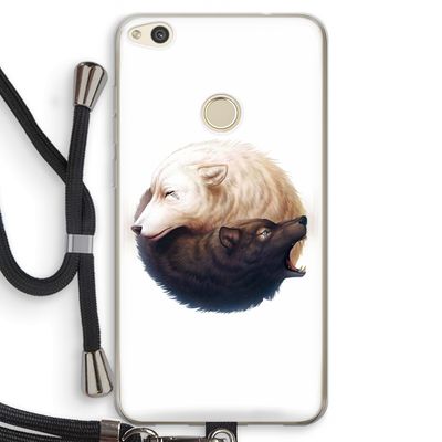 Yin Yang Wolves: Huawei Ascend P8 Lite (2017) Transparant Hoesje met koord