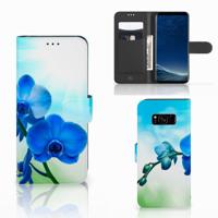 Samsung Galaxy S8 Hoesje Orchidee Blauw - Cadeau voor je Moeder Samsung Galaxy S8 Hoesje Orchidee Blauw - Cadeau voor je Moeder