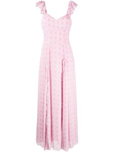 LoveShackFancy robe Tulonne à imprimé floral - Rose