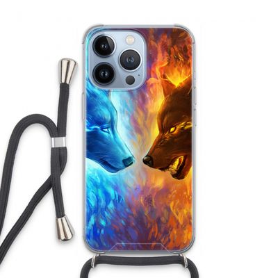 Fire & Ice: iPhone 13 Pro Transparant Hoesje met koord
