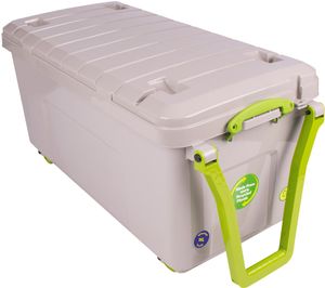 Really Useful Box recycled opbergkoffer op wieltjes 16 liter, grijs