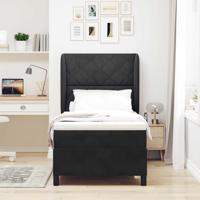 Boxspringbed met matras fluweel zwart 100x200 cm