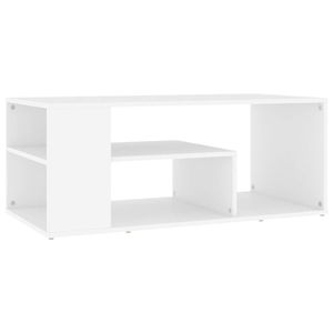 The Living Store Woonkamertafel - Salontafel - 100 x 50 x 40 cm - wit spaanplaat