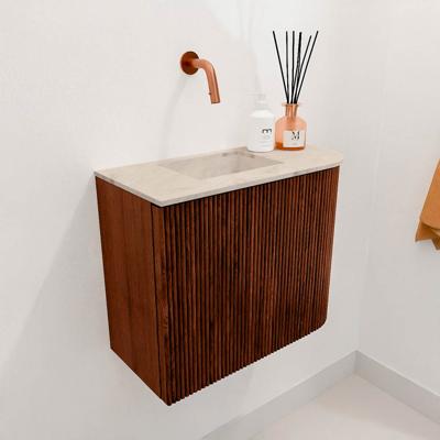 Toiletmeubel Mondiaz Joya Dlux | 51.6 cm | Meubelkleur Ruby | Faye wastafel Frappe Wasbak Links | Zonder kraangat(en)
